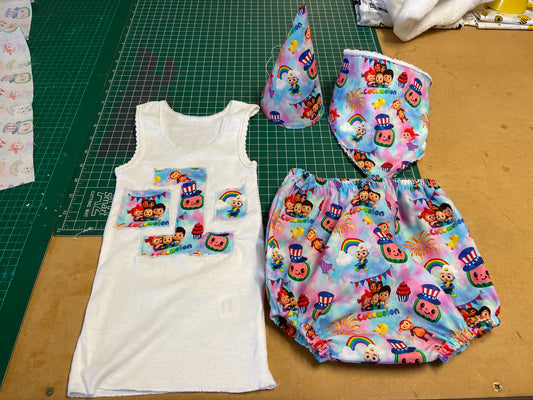 First birthday outfit with bib